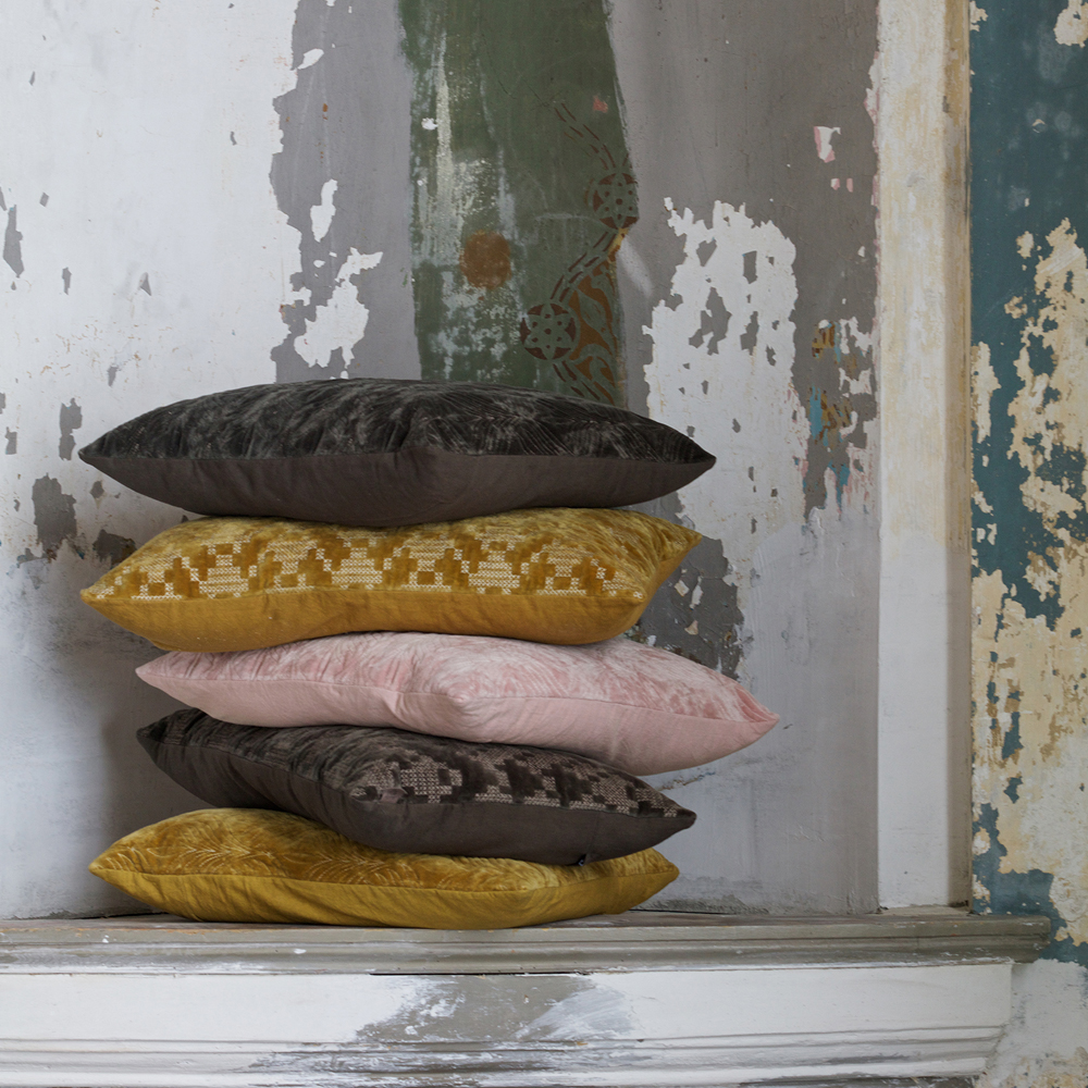 Kissen TWIG 50 x 50 cm Samt Baumwolle Dekokissen Dekokissen Sofakissen