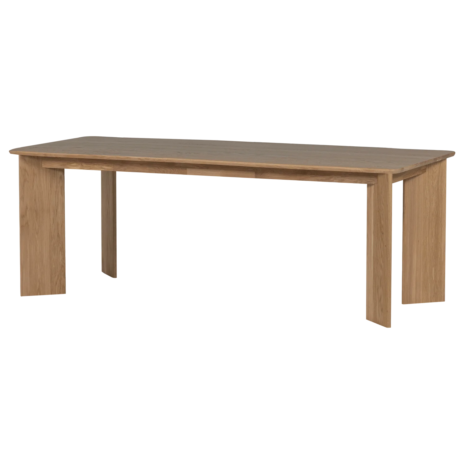 Esstisch TABLO abgerundet 219 x 99 cm Eiche Massivholz natur