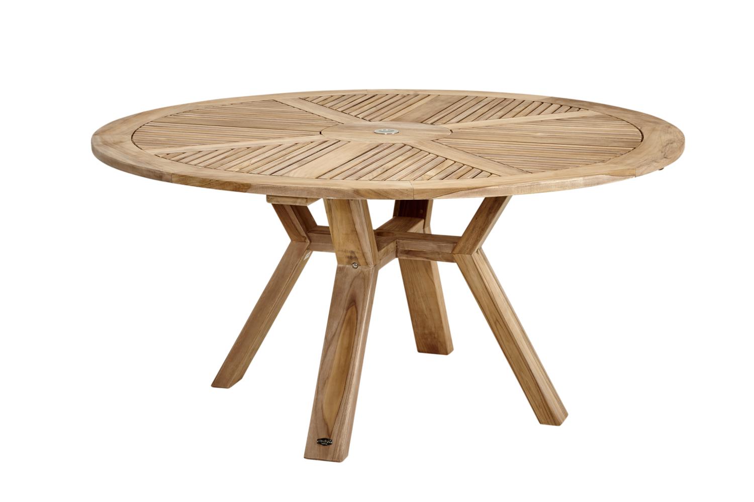 Gartentisch 150 cm rund Teakholz CIRCUS natur