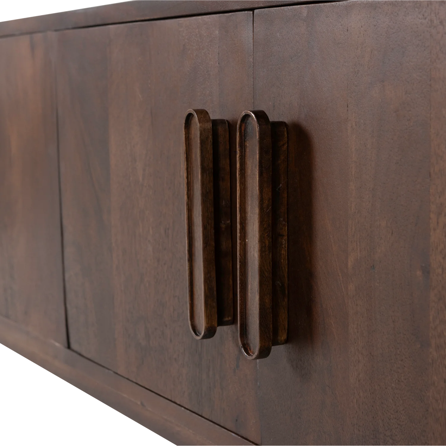 TV Möbel LIYA 150 cm Mangoholz dunkelbraun Kommode Lowboard