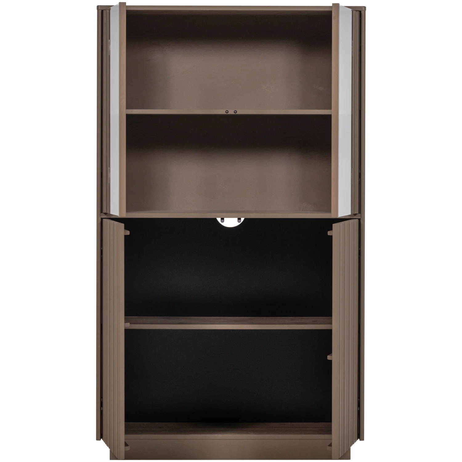 Vitrinenschrank NOVA H 172 cm mit 4 Türen Kiefer Massivholz trüffelbraun