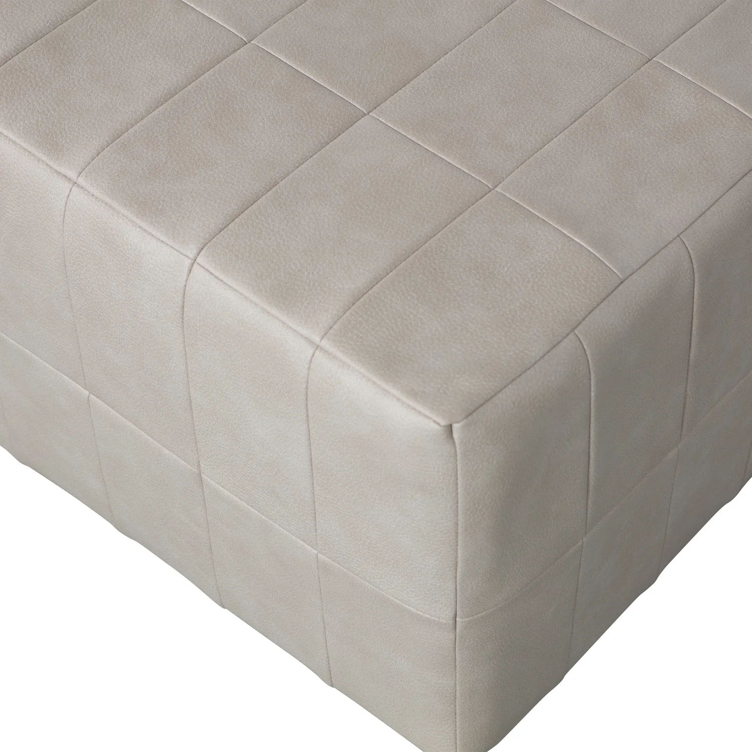 Pouf PATCHWORK 60 x 60 cm Hocker Sitzhocker Kunstleder natur