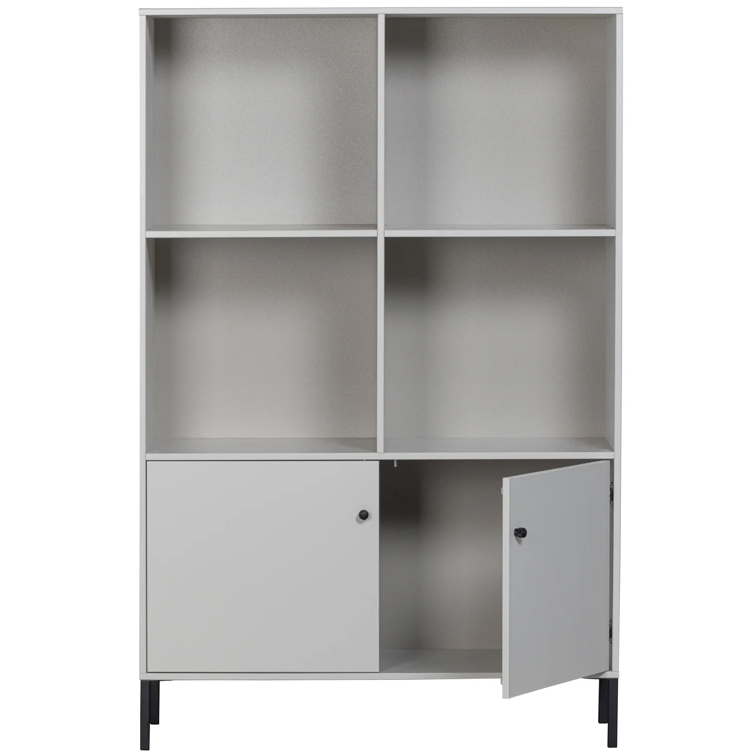 Bücherschrank Schrank XAM 2-türig Kiefernholz wolkengrau