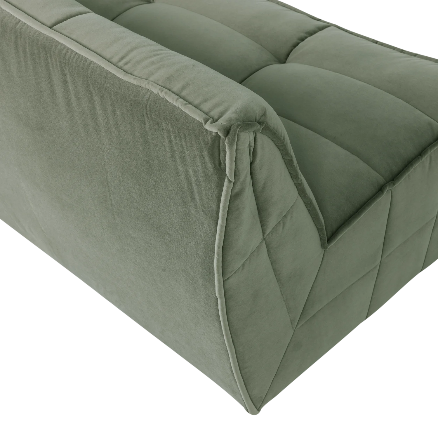 3 Sitzer Sofa CLUSTER Samt pistaziengrün Couch Garnitur Loungesofa Couchgarnitur