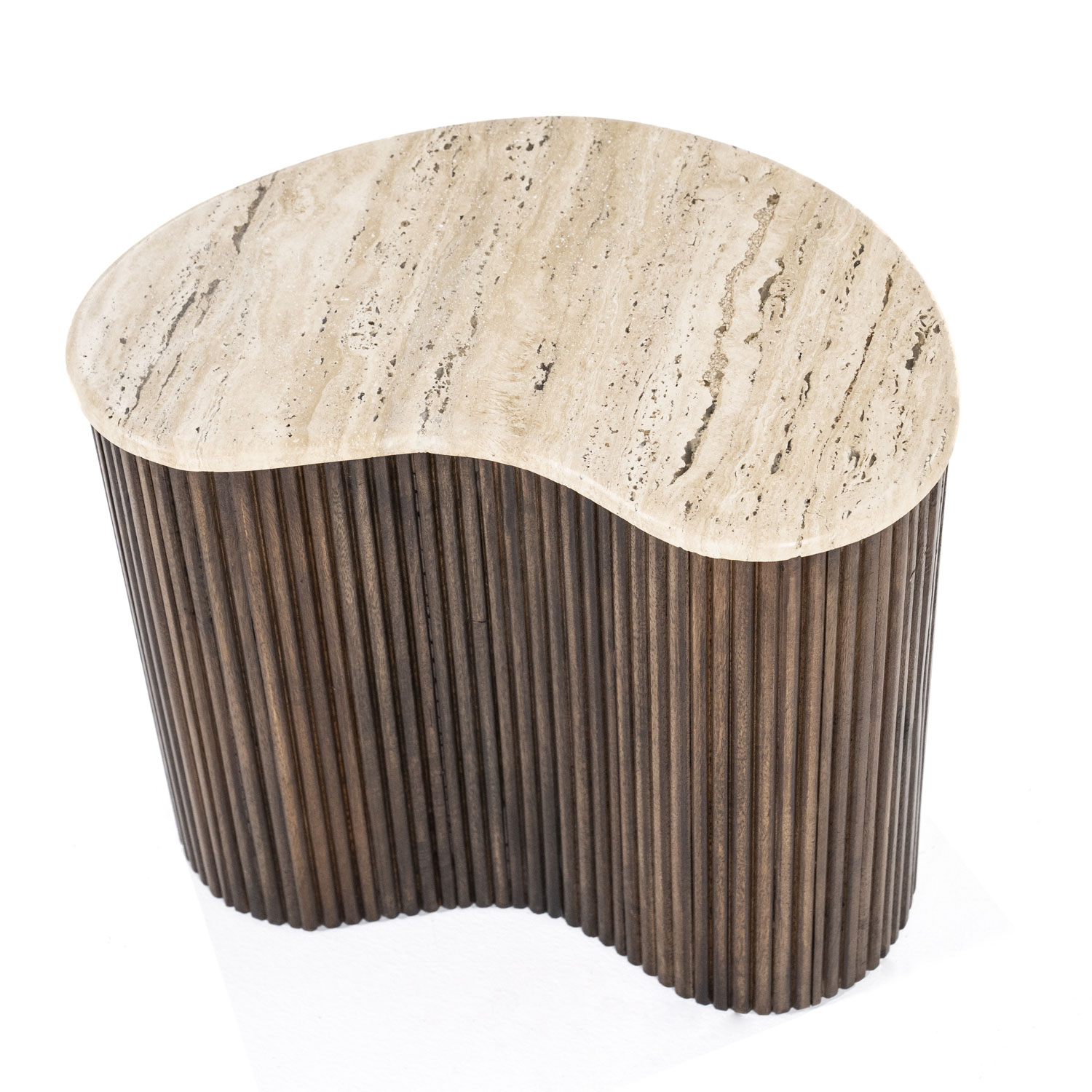 Couchtisch BARI H 44 cm Mangoholz Naturstein organisch