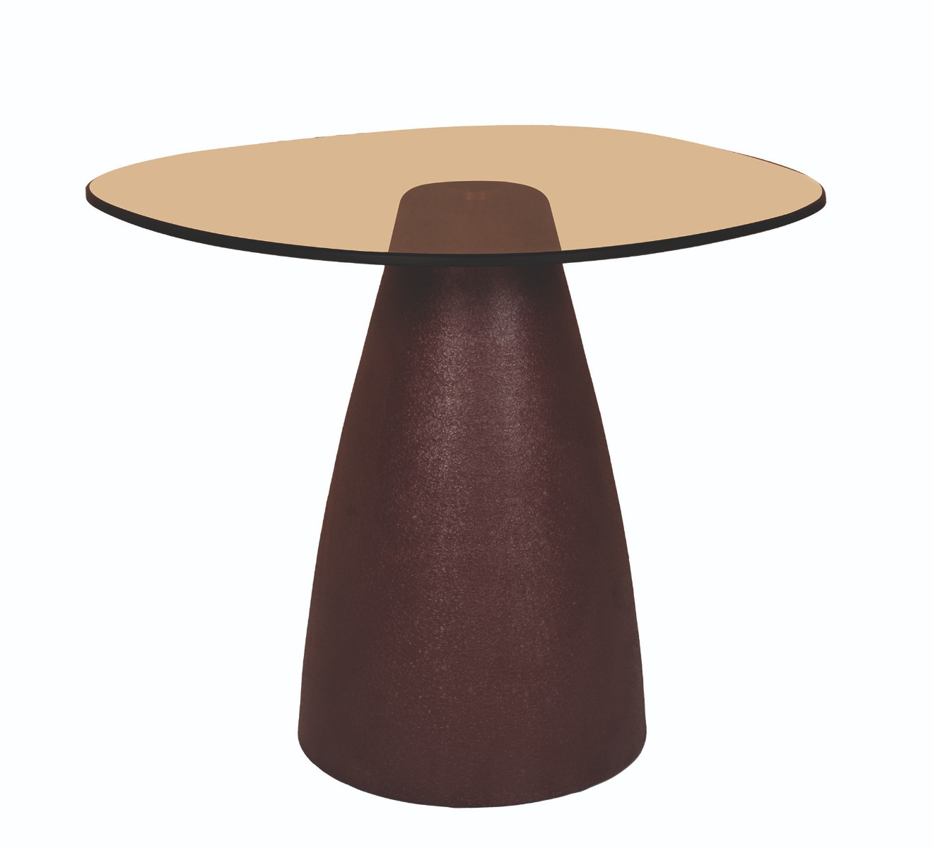 Couchtisch Mylon 43 x 50 cm Metall burgundy Glas Anstelltisch
