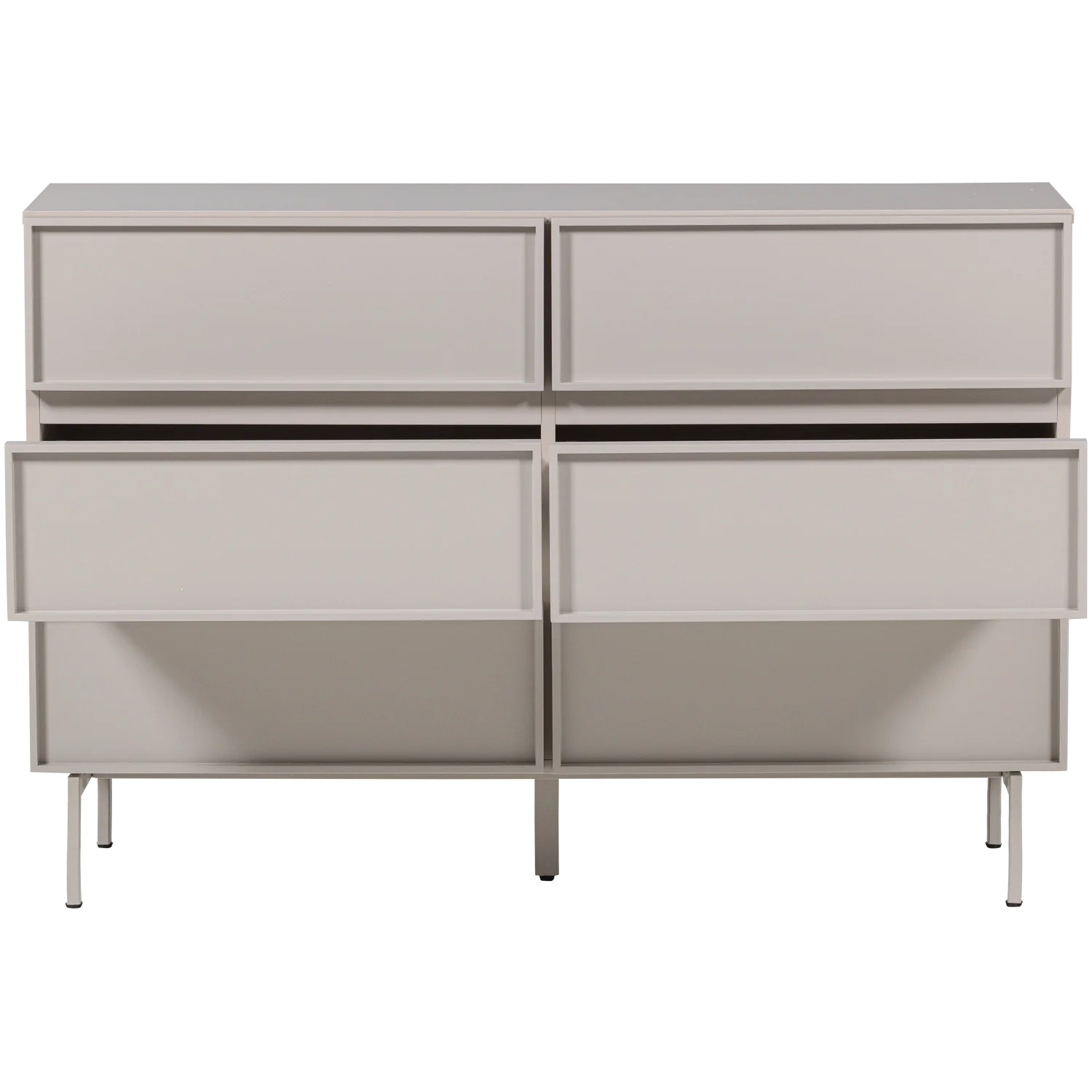 Kommode TOURS 120 cm mit 6 Schubladen MDF Melamin beschichtet sandfarben
