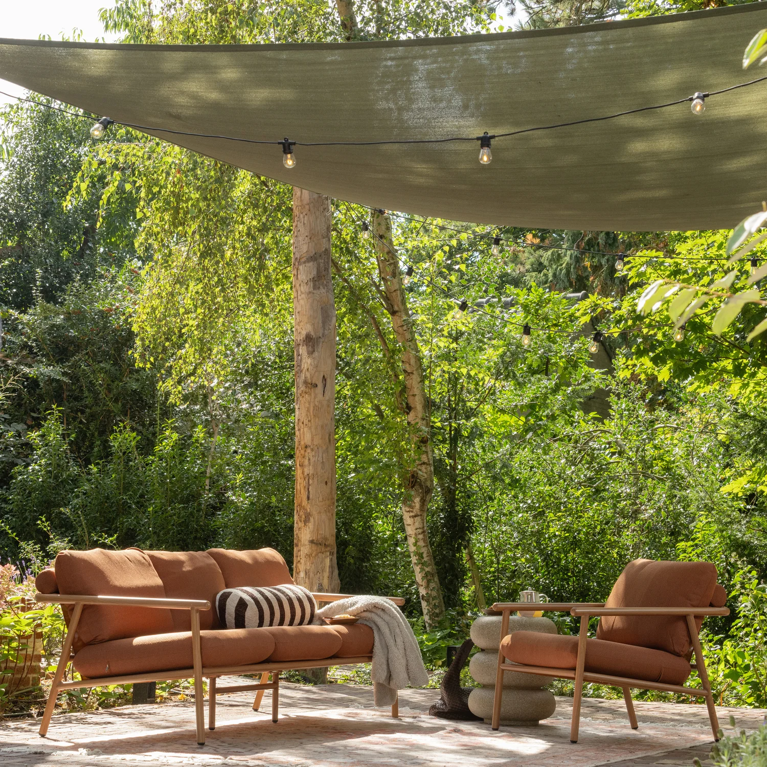 Outdoor 3 Sitzer Gartenbank CAVERO 192 cm Aluminium Olefin terra