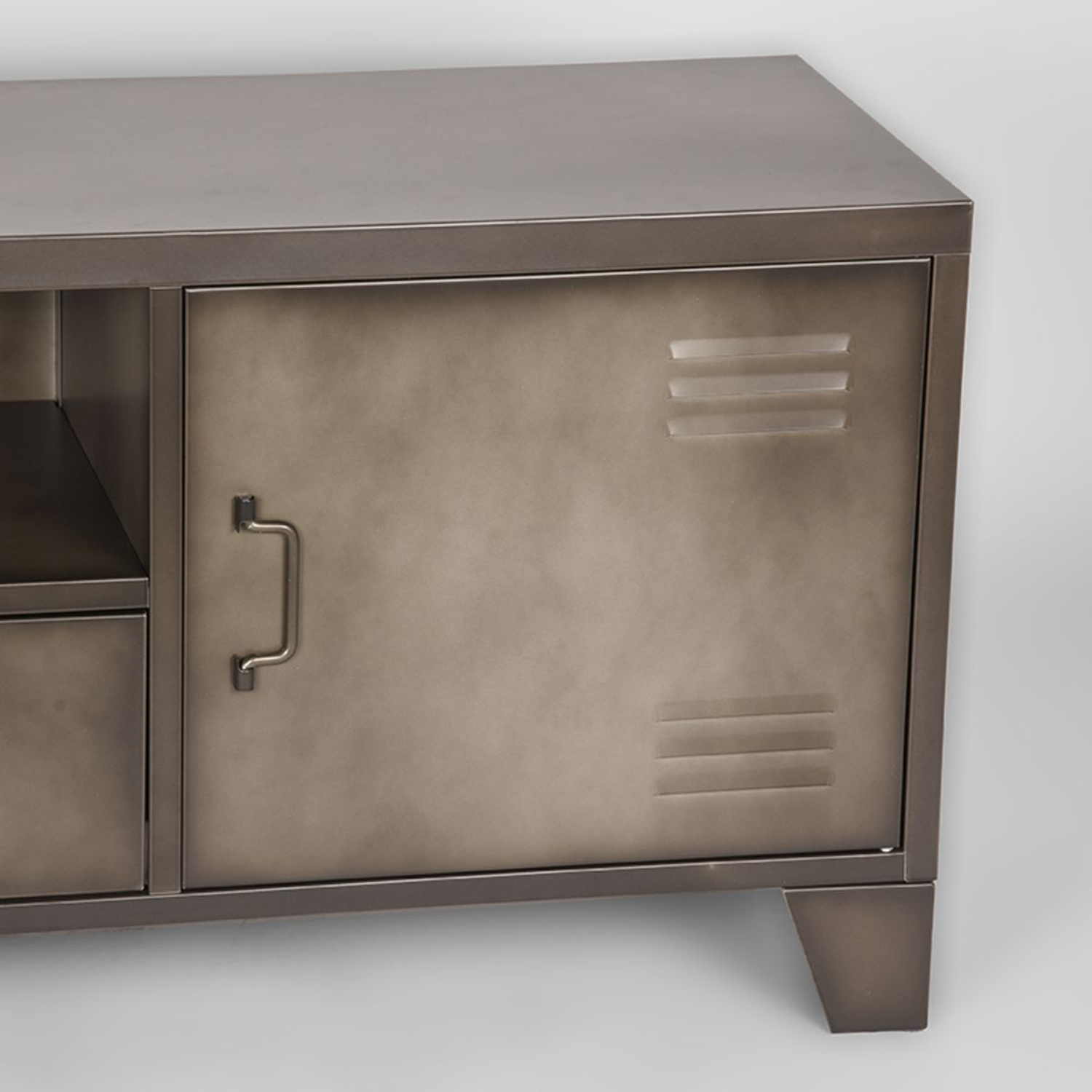 Industrie TV Möbel Mas 150 cm Metall grau Lowboard