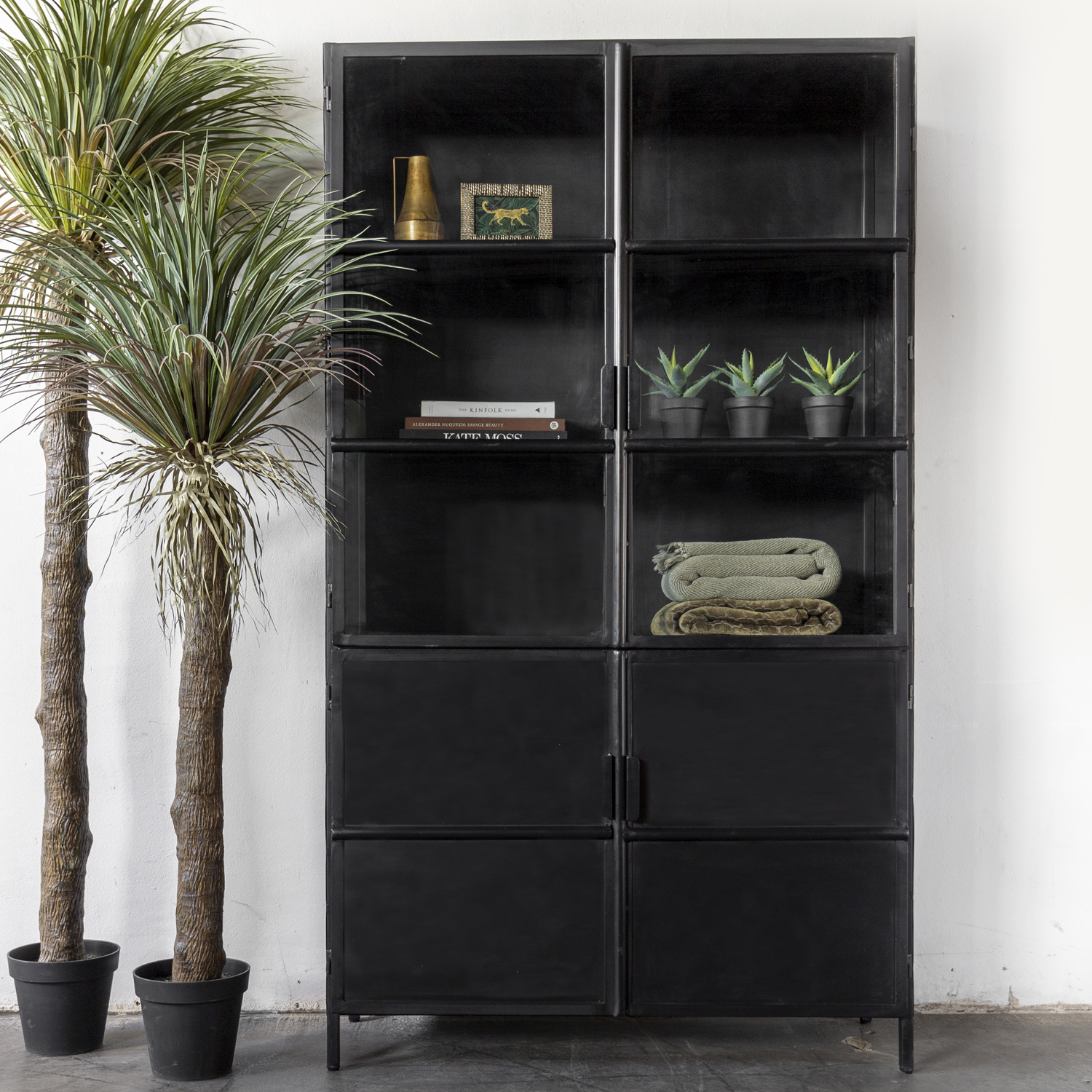 Vitrine MALOU H 210 cm Metall schwarz