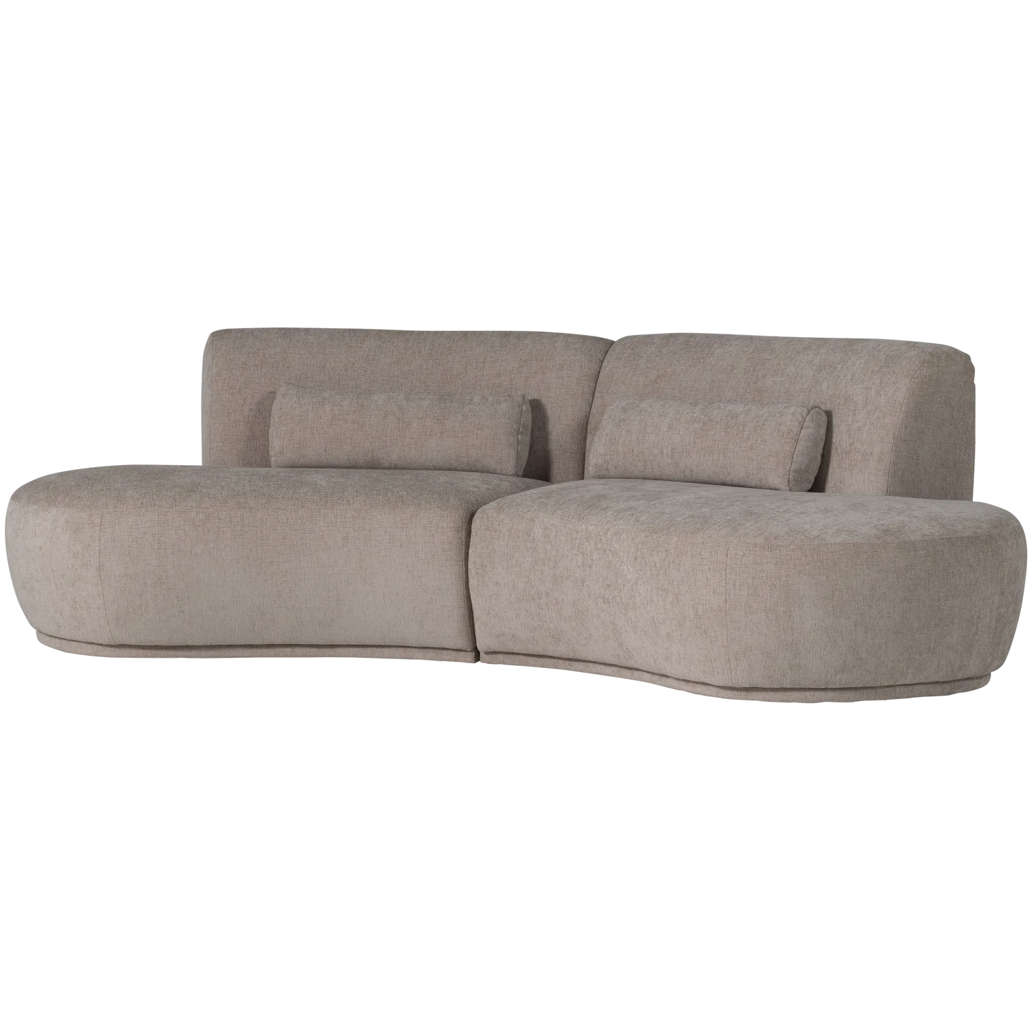4 Sitzer Sofa BATAVIER halbrund Velvet Melange sandfarben