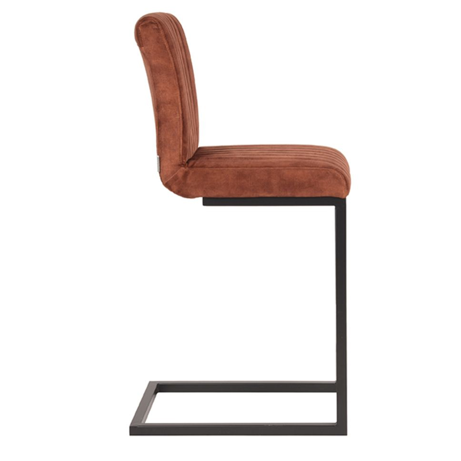 Barhocker HUGO Velours Stoff rostfarben SH 66 cm