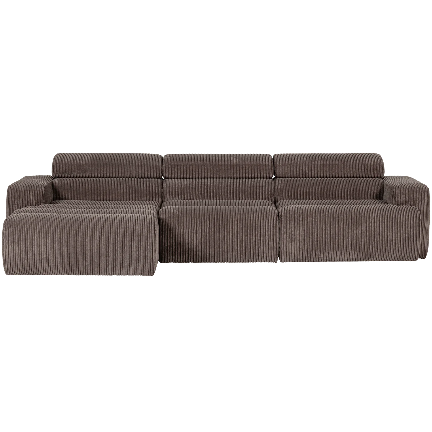 Ecksofa Sofa NOVI Bezug Rippstoff graubraun Chaiselongue links