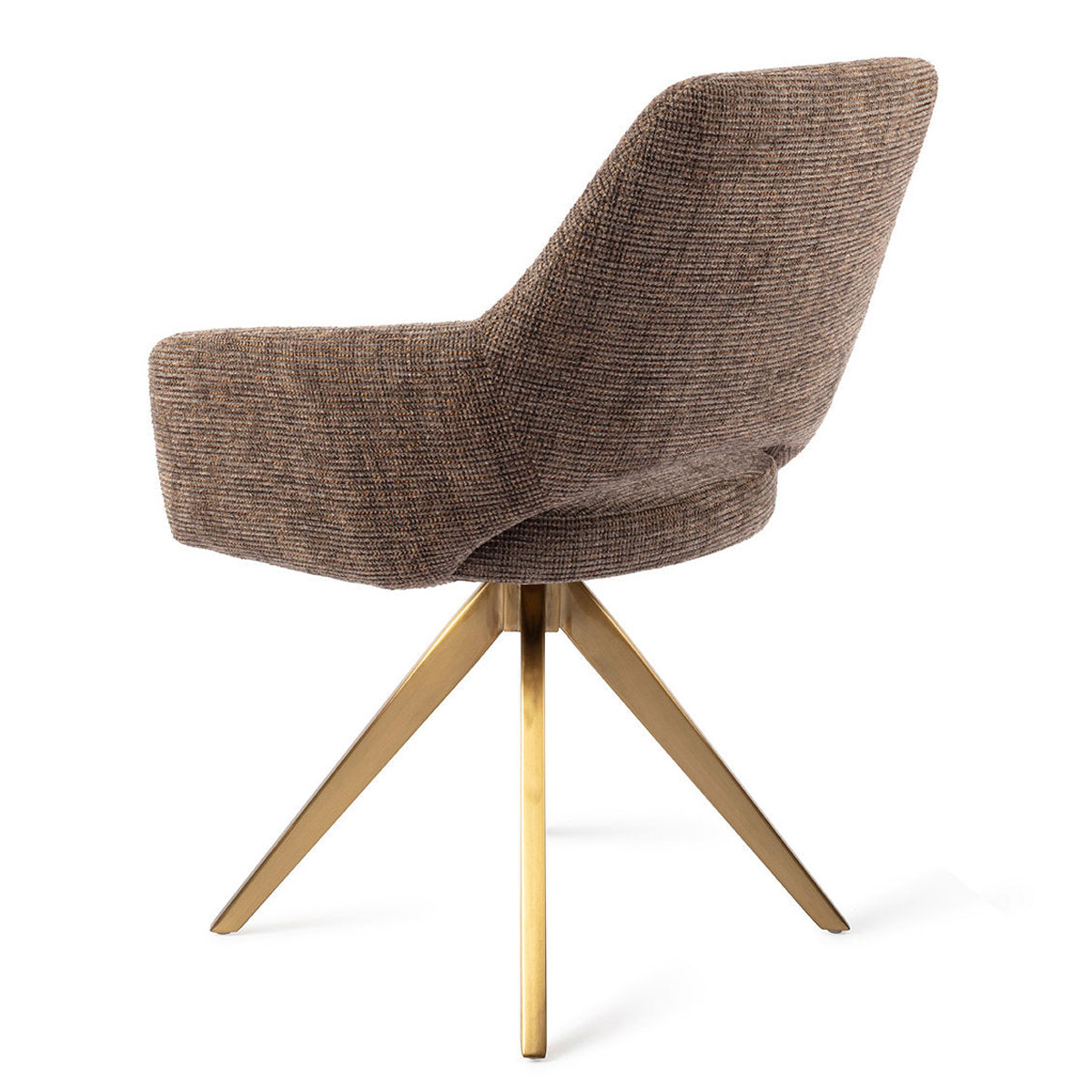 Esszimmerstuhl YANAI drehbar – Kastanie mit goldenem Gestell