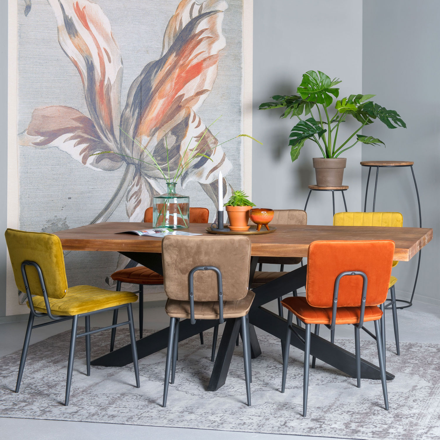 Esstisch Spider Baumkante 220 x 100 cm Mangoholz