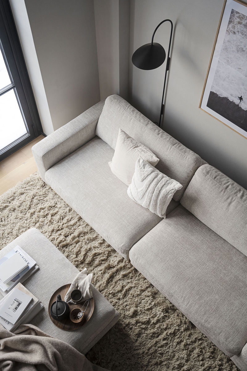 3-Sitzer Lounge Sofa ALMA hellgrau