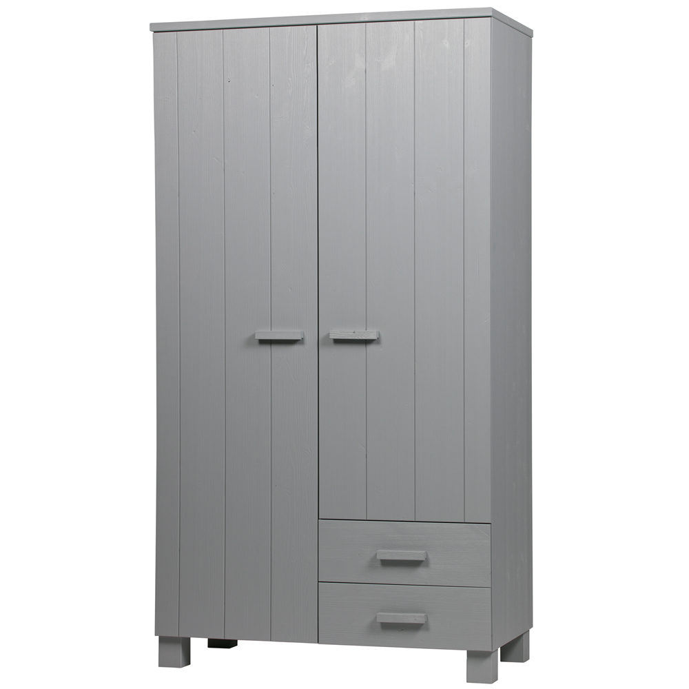 woood Kleiderschrank Dennis Schrank Kiefer betongrau grau