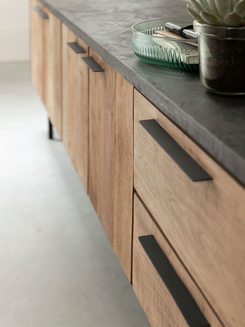 TV Möbel Soho 230 cm recyceltes Teakholz Mortex Lowboard