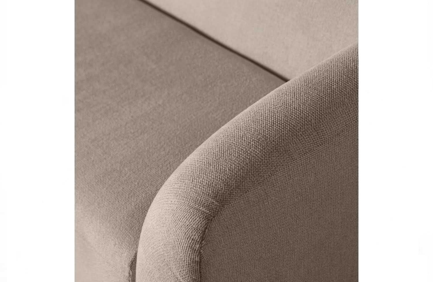 3 Sitzer Sofa Sloping Webstoff Chenille hellbraun melange