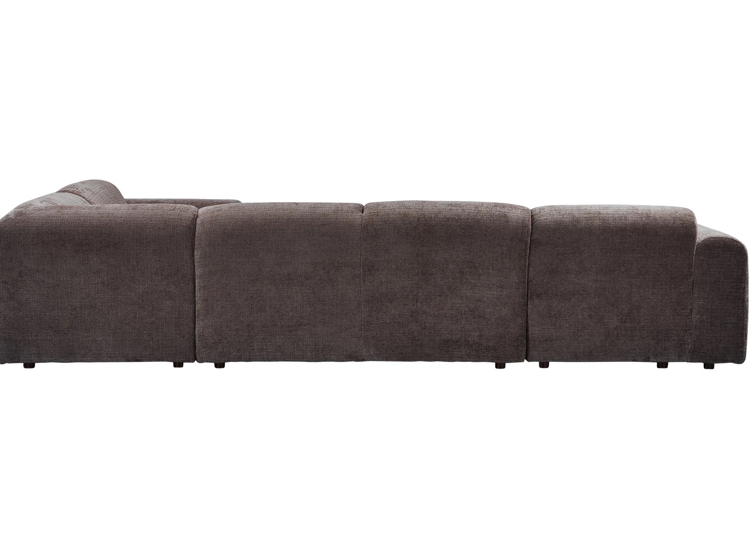 Wohnlandschaft Ecksofa rechts weicher Chenille Stoff braun