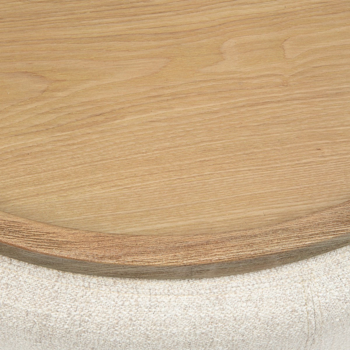Rivièra Maison Pouf Babylon mit Tablett Large Weiß/Natur