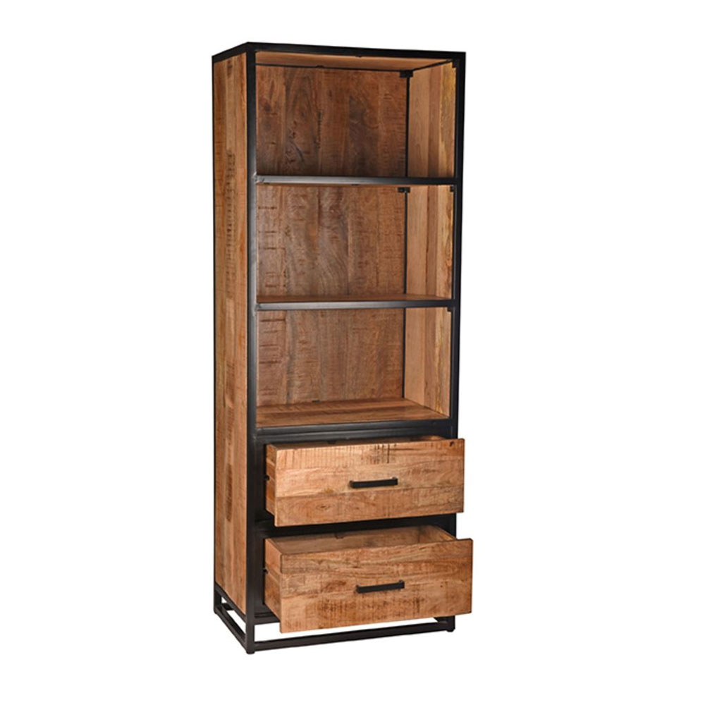 Bücherschrank Lempa H 185 cm Mangoholz Metall