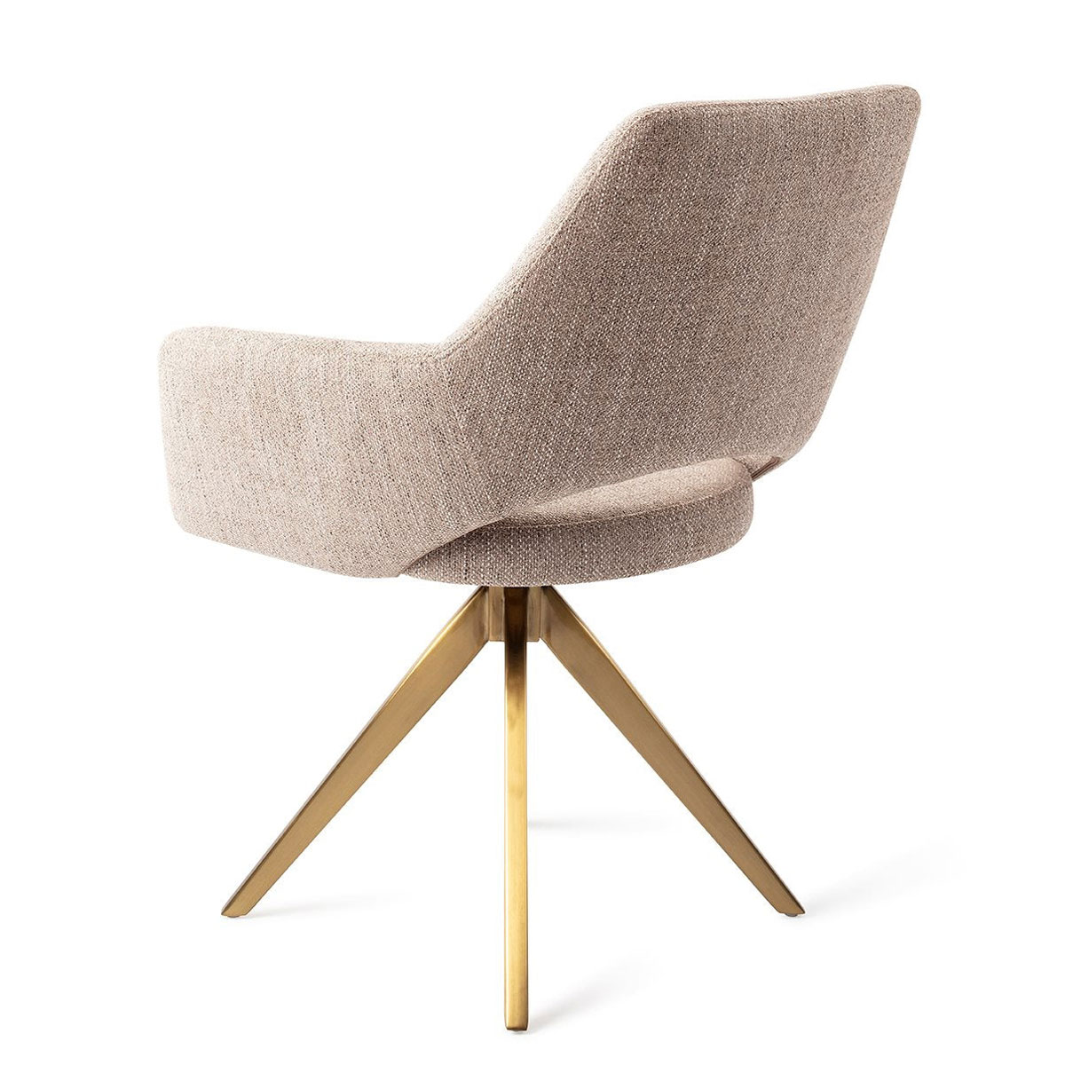 Esszimmerstuhl YANAI drehbar – Beige mit goldenem Gestell