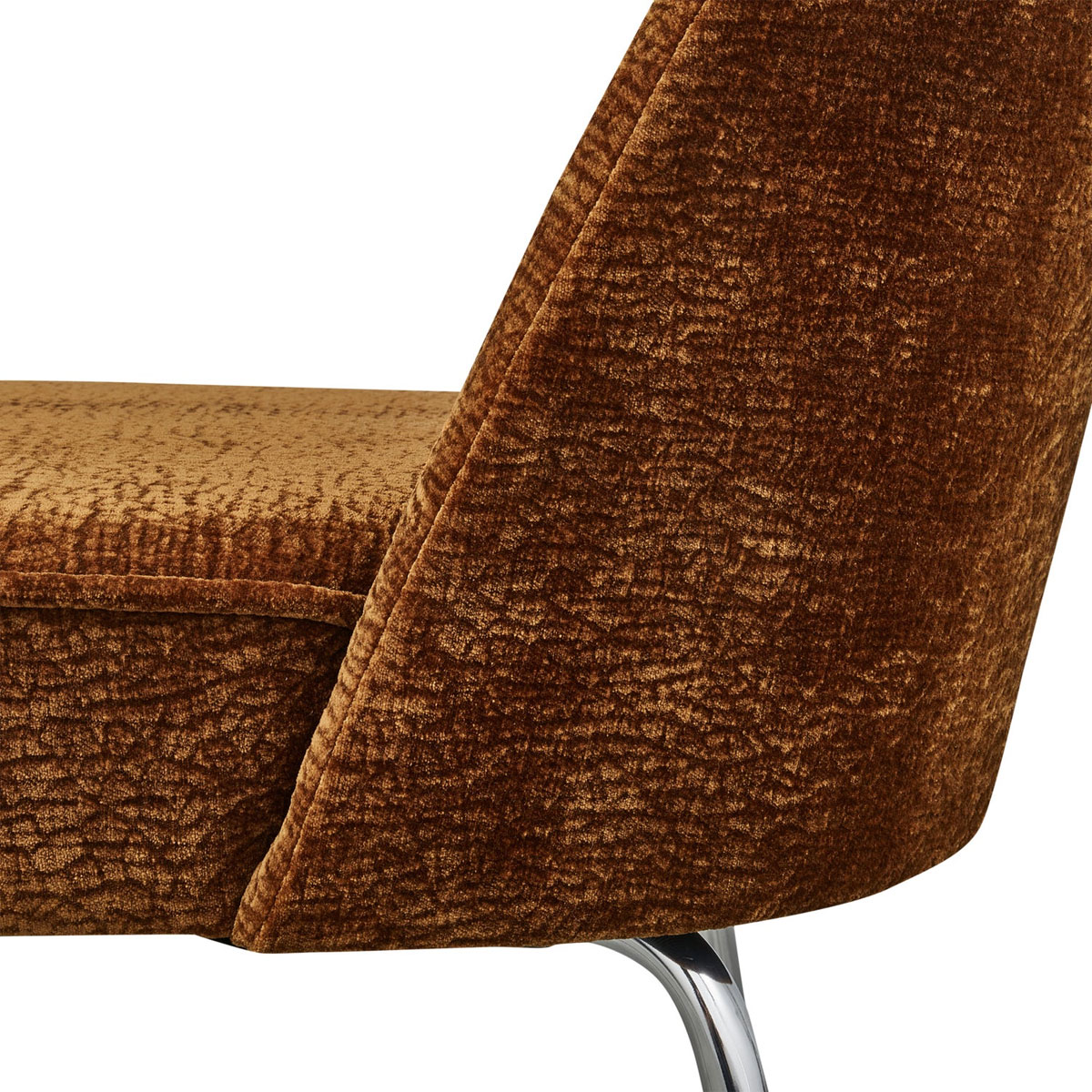 Esszimmerstuhl Vogue Chromebeine Chenille braun