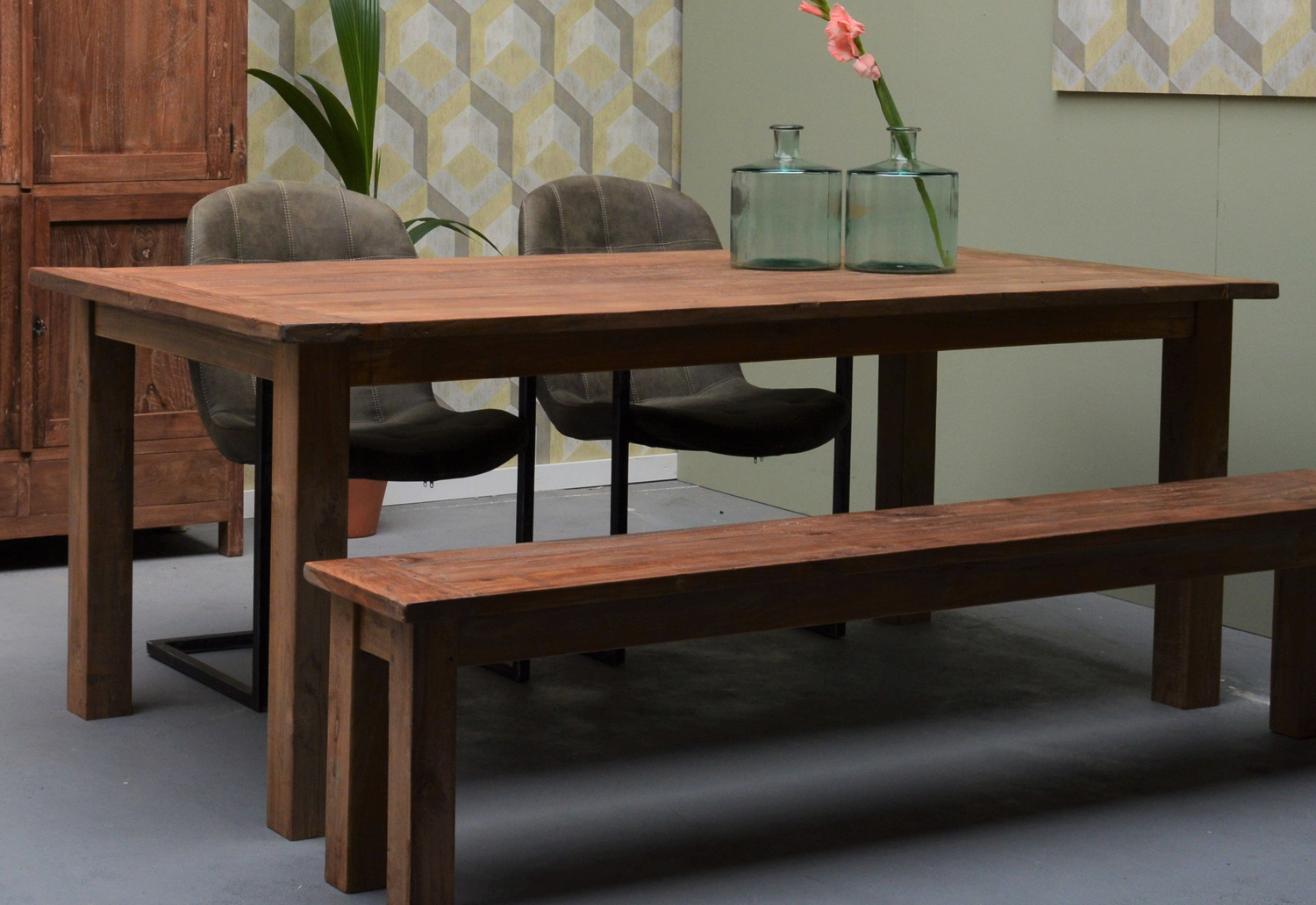 Esstisch Koplat 140 x 90 cm Teakholz massiv