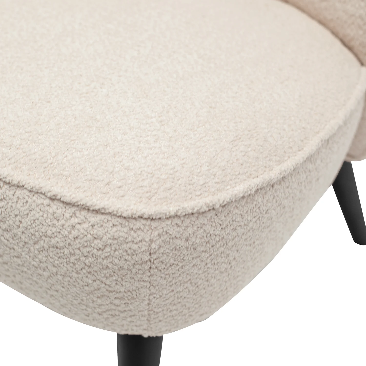 Sessel SARA Bouclé cremefarben Loungesessel Clubsessel Chair