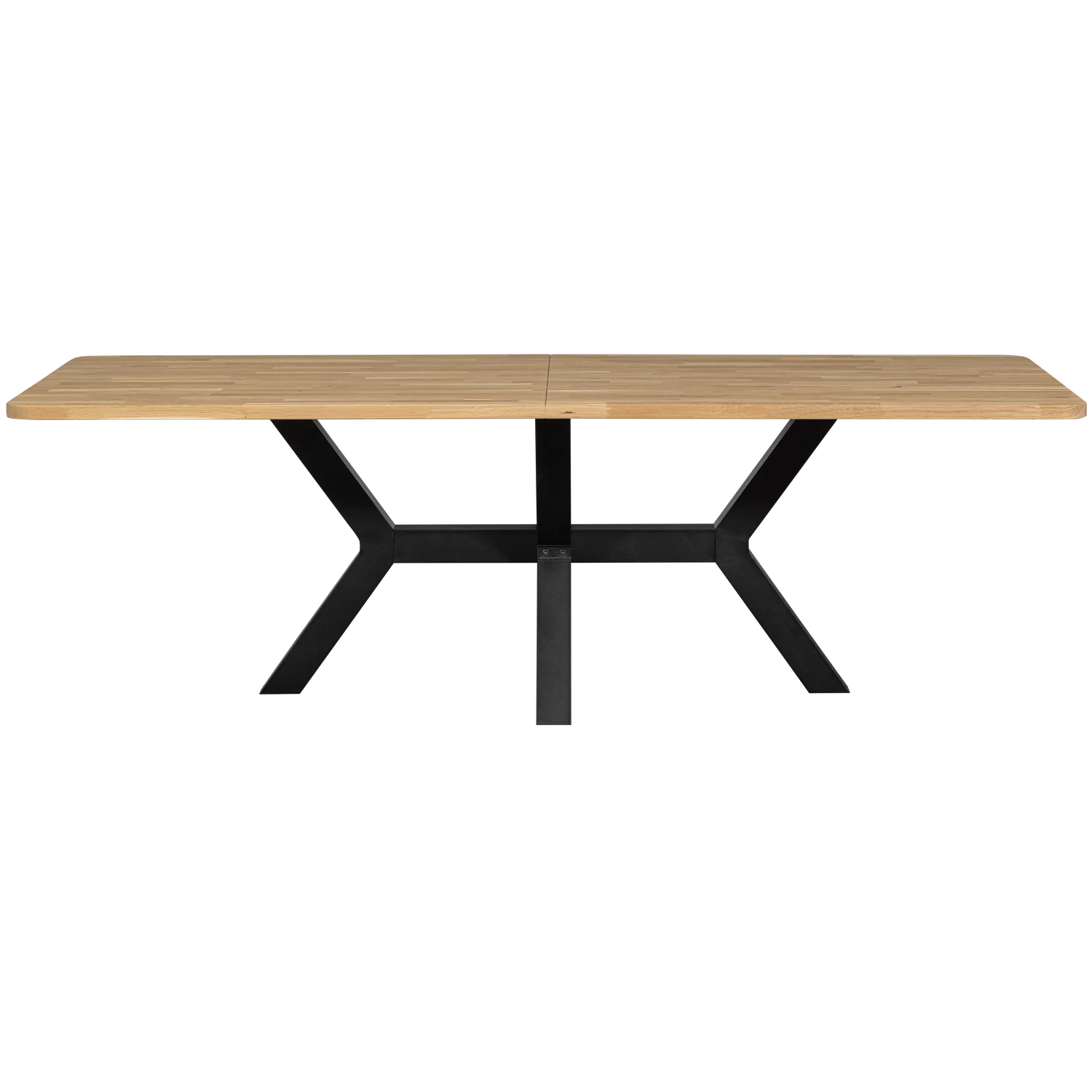 Esstisch COMBI 240 x 100 cm Eiche Massivholz ZEELAND Tischbeine Metall