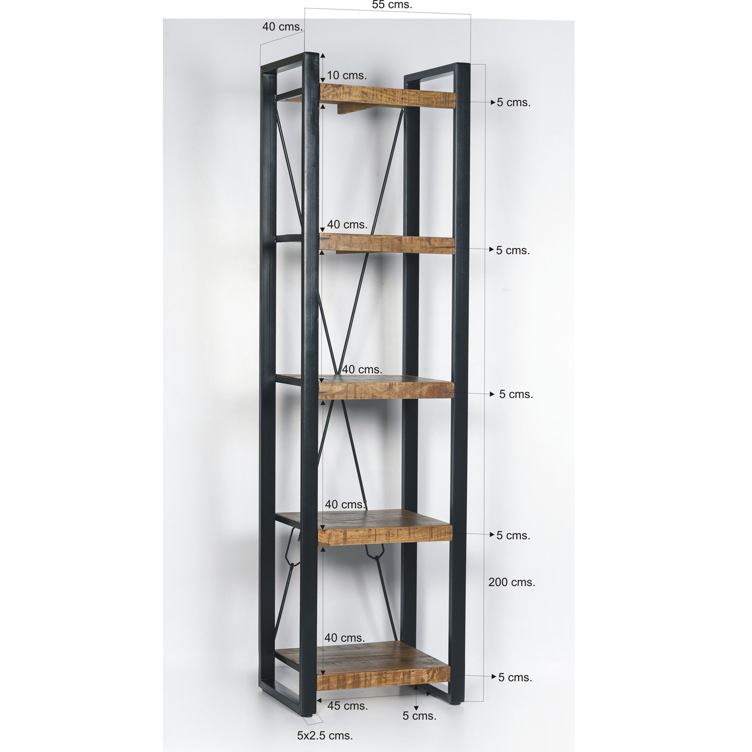 Regal Bücherregal Nairobi 55 cm Mango