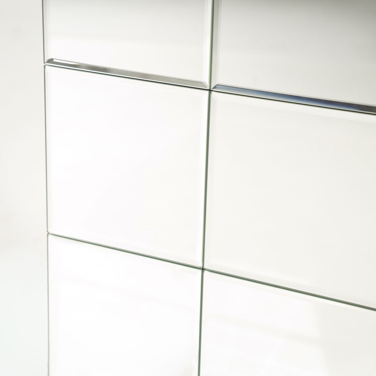 Beistelltisch FlectronI 30 x 30 cm Spiegelglas Massivholz Anstelltisch