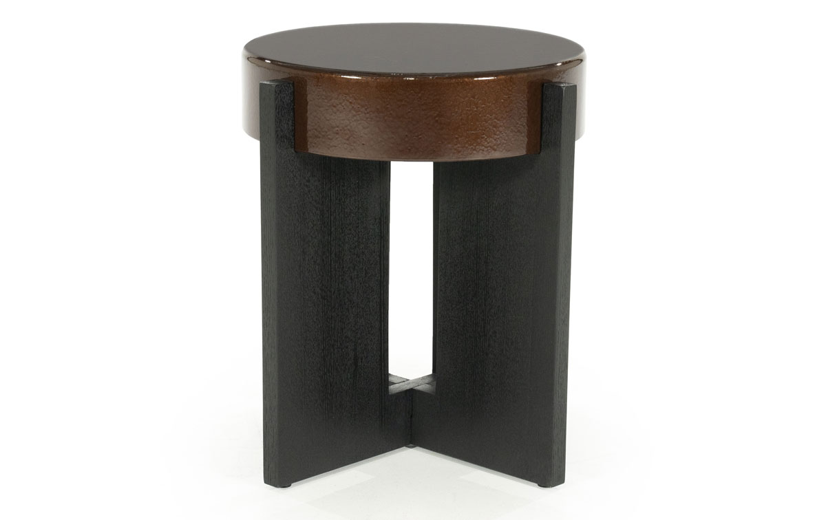 Beistelltisch Juliet rund Ø 40 cm MDF Eiche Furnier braun