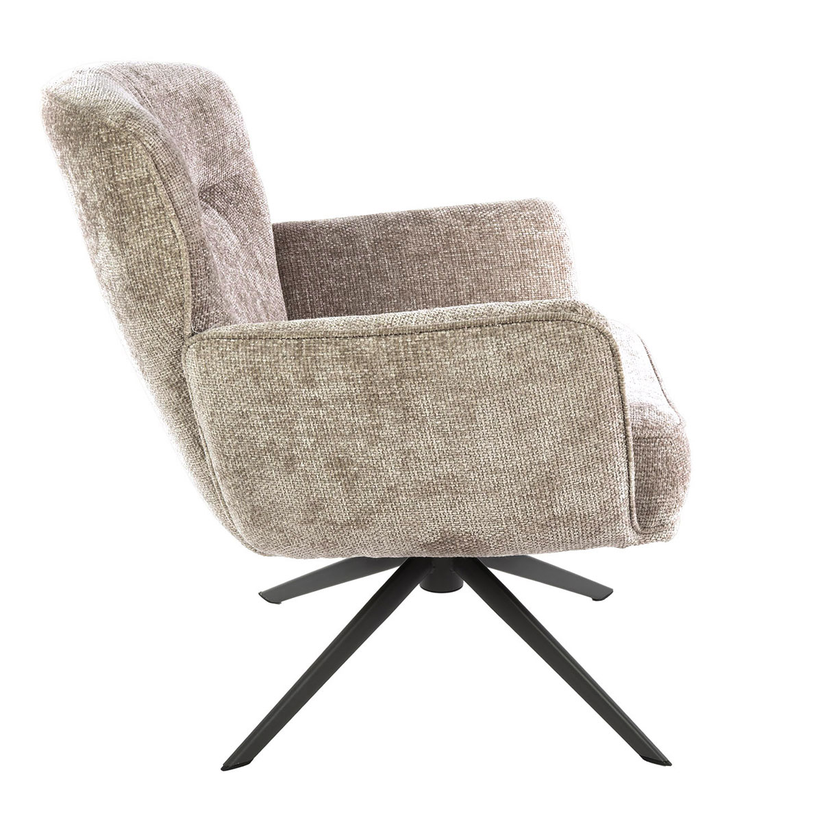 Sessel LORENZO drehbar weiches Chenille sandfarben Drehsessel Relaxsessel