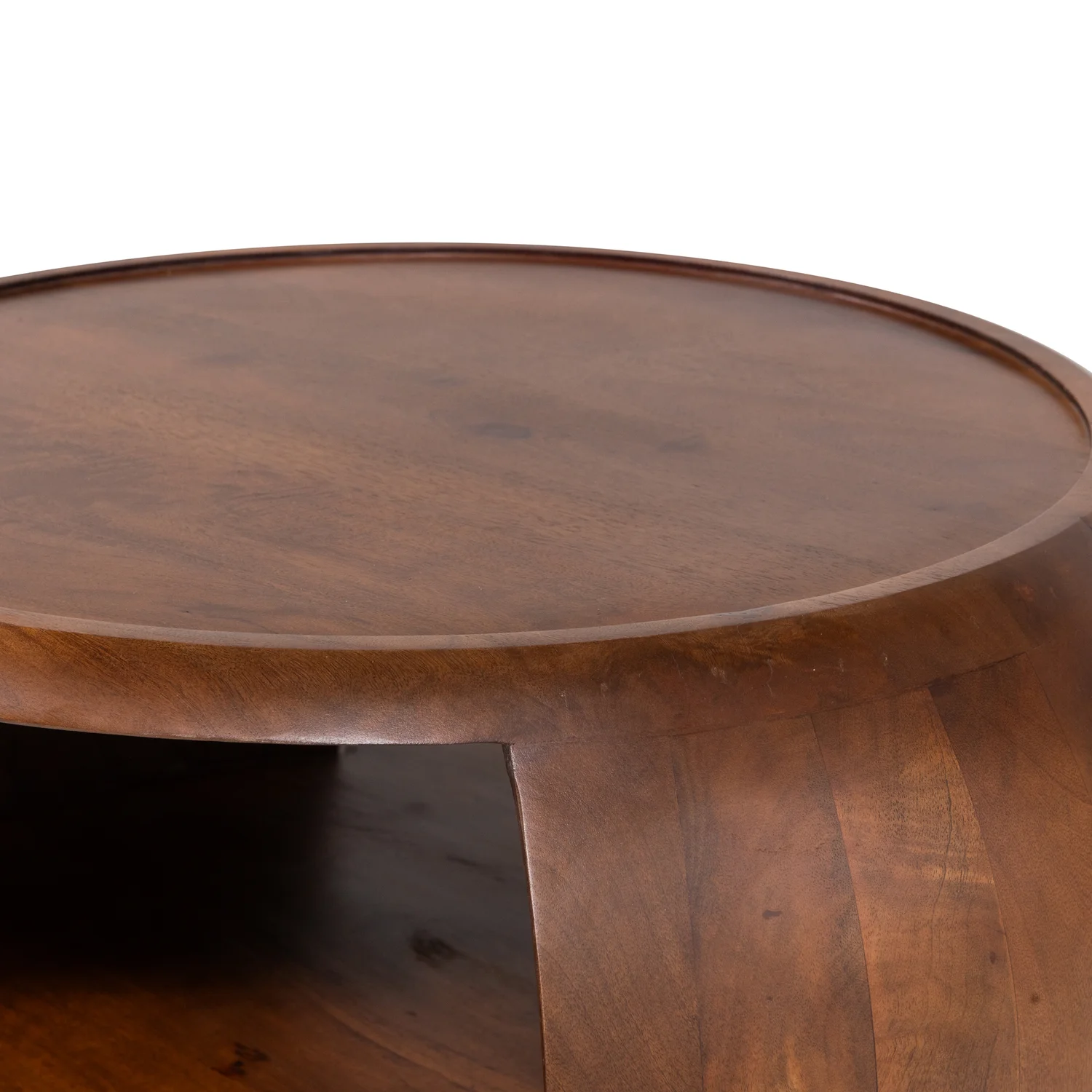 Couchtisch COLE rund Ø 72 cm Mango Massivholz braun