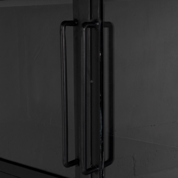 Vitrine Highland H 200 cm Mangoholz schwarz