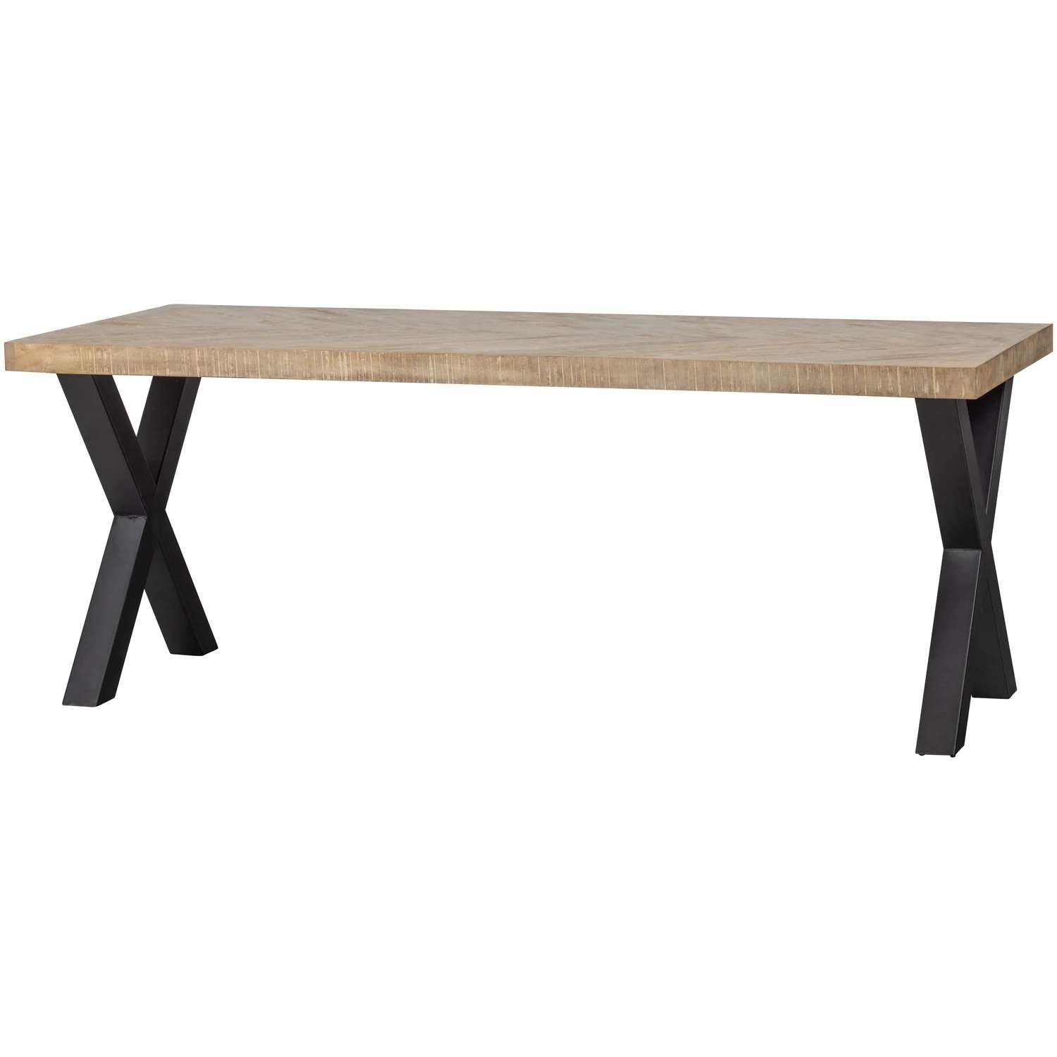 Esstisch TABLO ALKMAAR 180 x 90 cm Mangoholz white wash Metallbeine