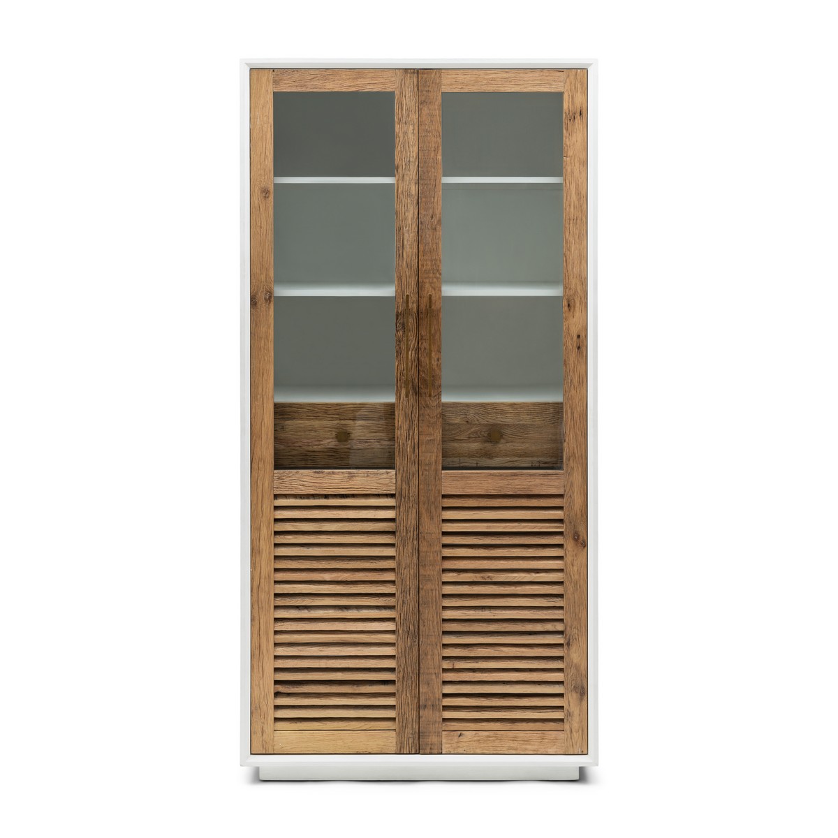 Rivièra Maison LAKE HOUSE Schrank Vitrine 100 cm Eiche weiß braun
