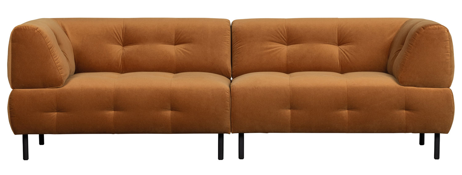 woood 4 Sitzer Sofa Lloyd Samt Velvet zimtfarben Couch