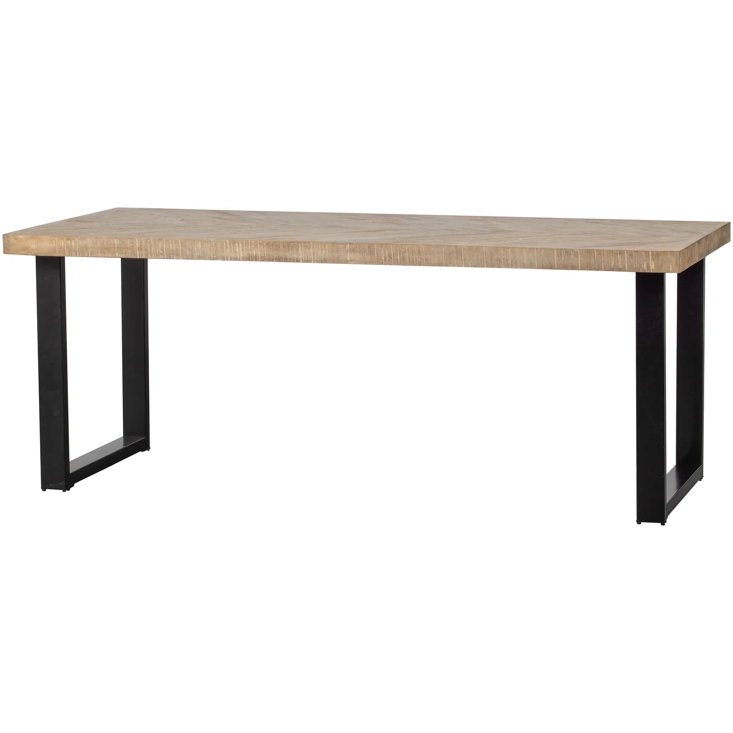 Esstisch TABLO U-LEGS 180 x 90 cm Mangoholz white wash Metallbeine