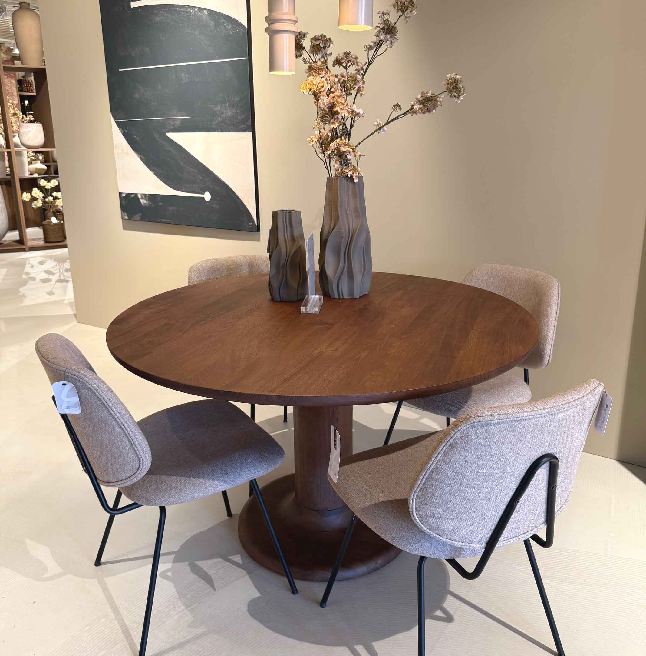 Esstisch Coco rund 130 cm Mango Massivholz braun