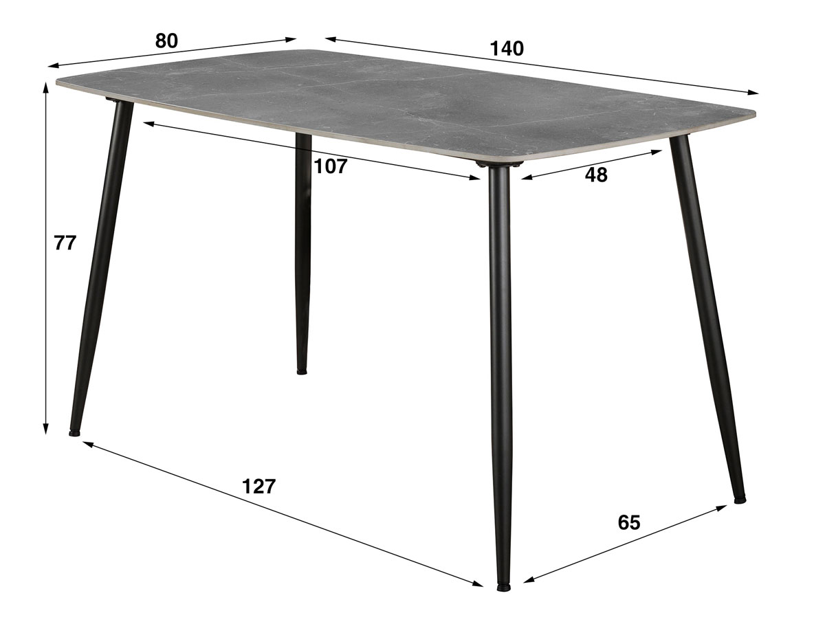 Esstisch BLACKO 140 x 80 cm Keramik hellgrau