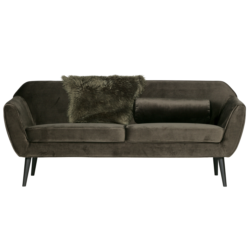 woood 2,5 Sitzer Sofa ROCCO Samt warmes grün Couch Loungesofa Garnitur Couchgarnitur