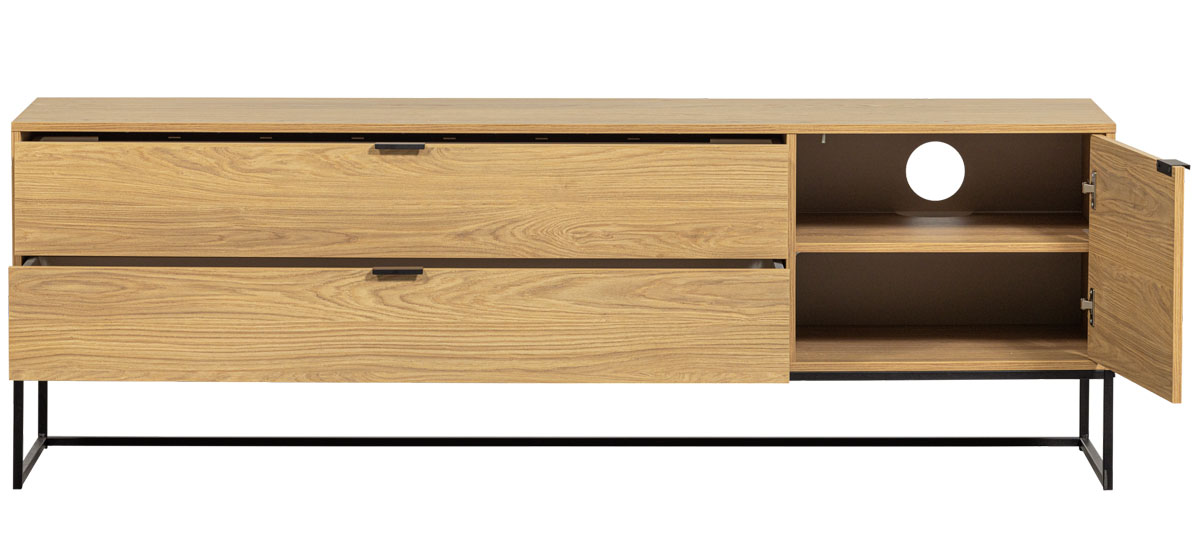 woood TV Möbel Lowboard SILAS 180 cm Eiche Dekor