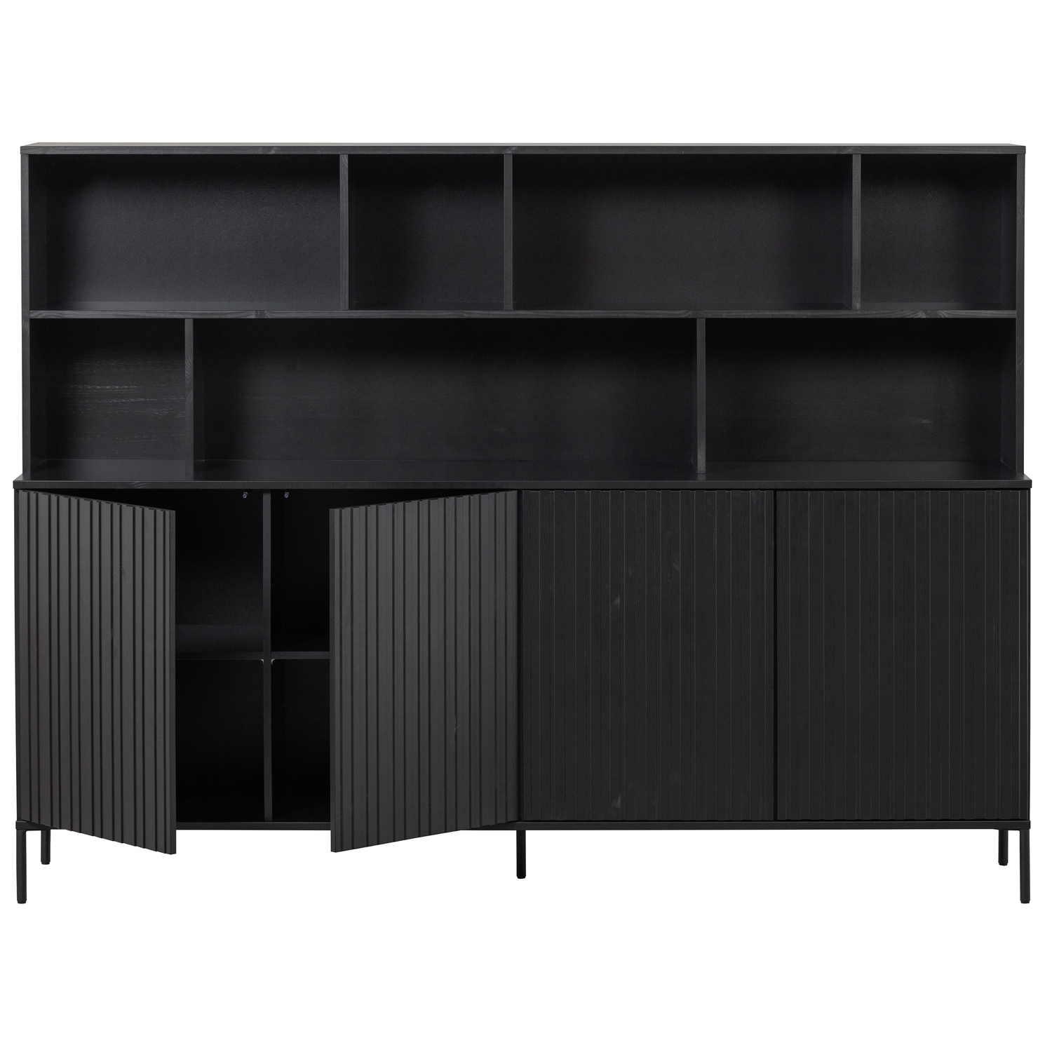 Wandschrank New Gravure 200 cm Kiefer schwarz