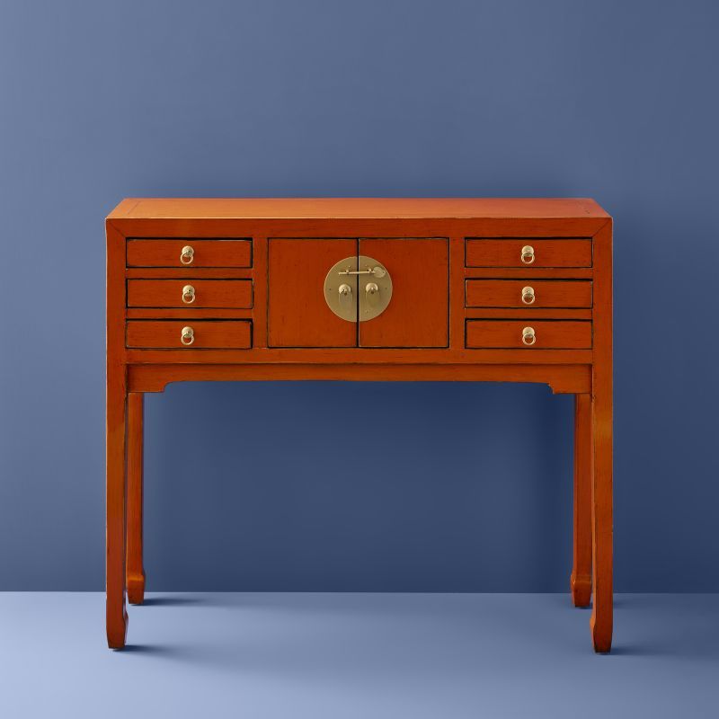 Konsolentisch Majesté 100 cm Ulmen- und Kiefernholz vintage orange