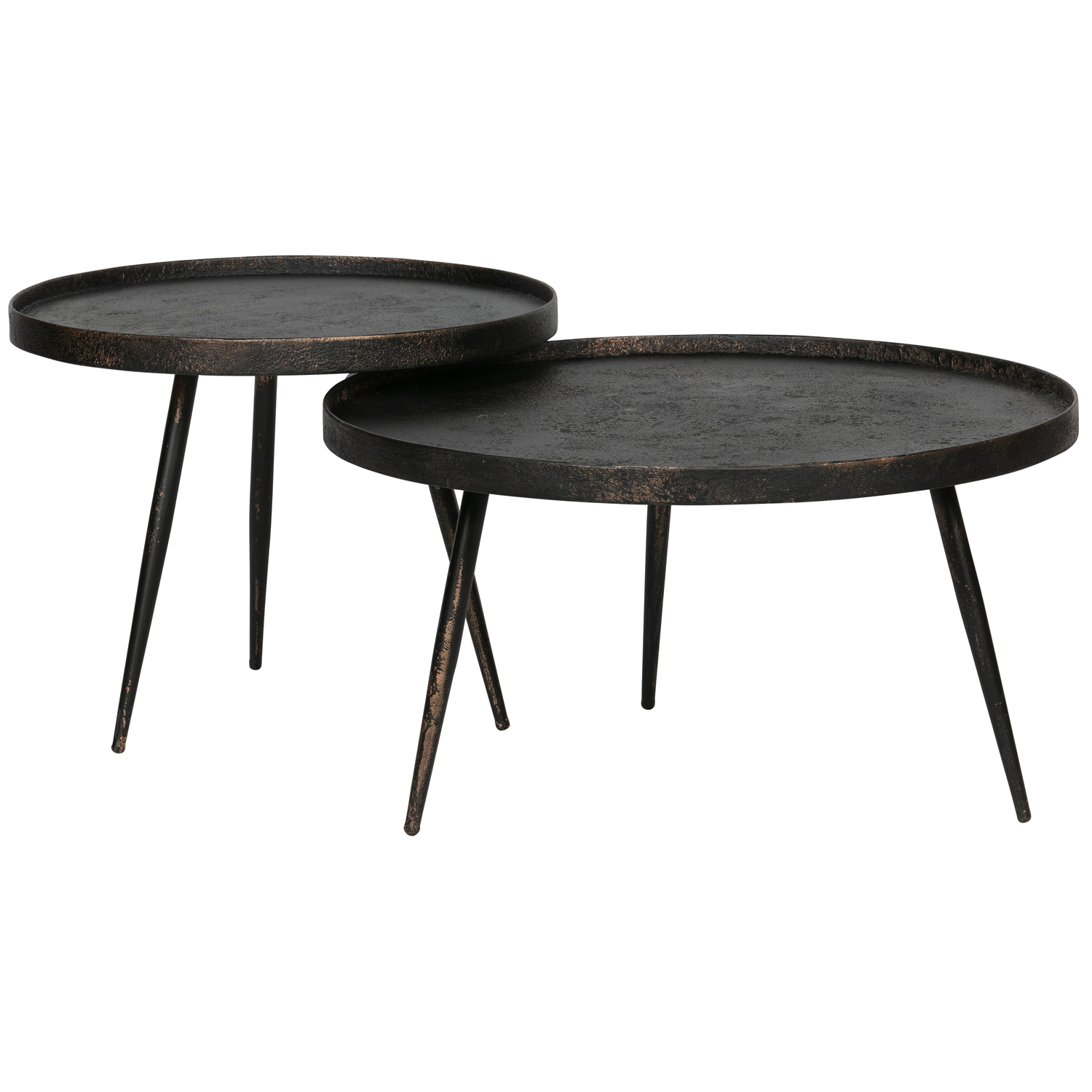 BePueHome Couchtisch Bounds Ø 58 cm Metall antikgold
