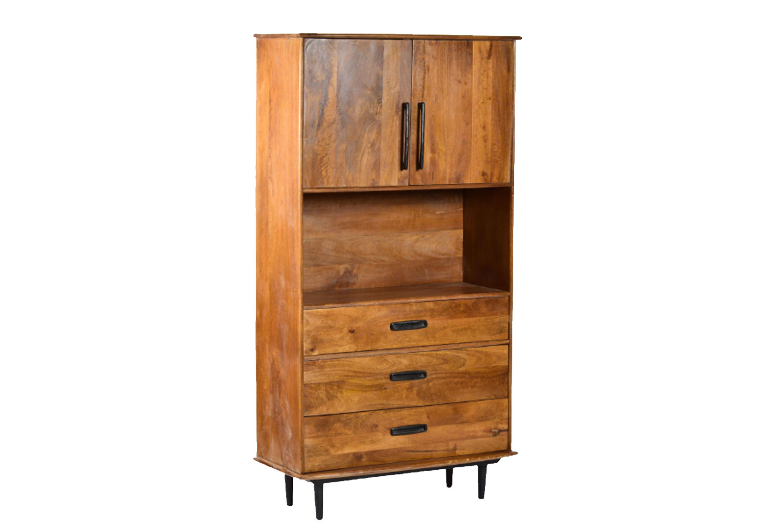 60er Jahre Schrank H 180 cm Bücherschrank Mango Massivholz