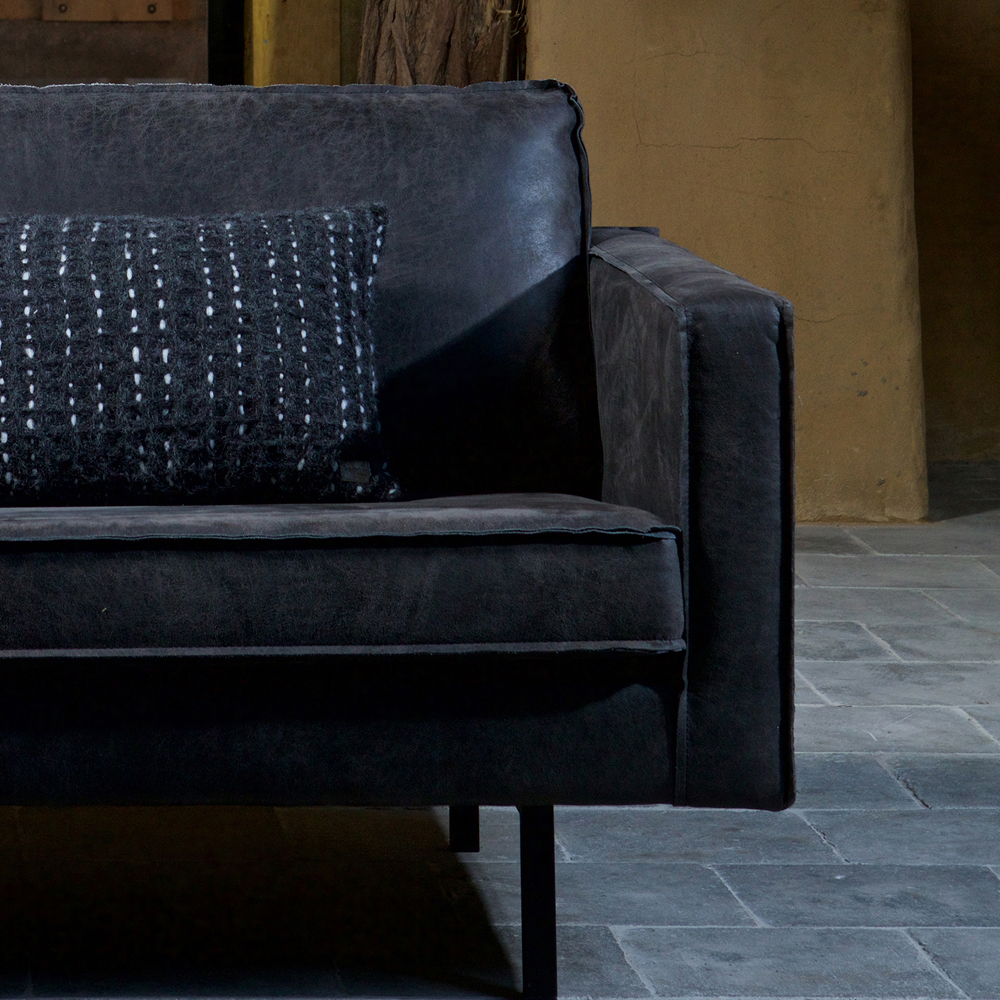 Eckgarnitur Rodeo Leder schwarz Ecksofa